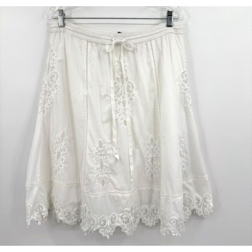 Lauren Ralph Lauren White Lace-Trim Spaghetti Strap Skirt - Picture 2 of 8